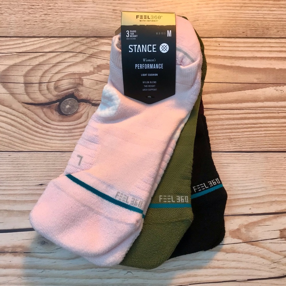 Stance 3 Pack Performance Tab Height Socks
